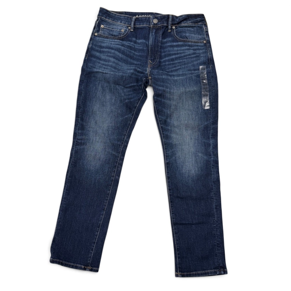 American Eagle Airflex+ Slim Jeans Mens 34 x 30 Dark Wash Stretch Denim NWT